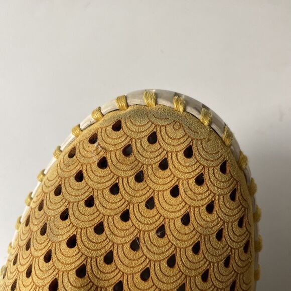 Isle Jacobson Shoes Womens 11 Yellow Suede Perforated Tulip Loafers Flats 41 - Picture 9 of 11